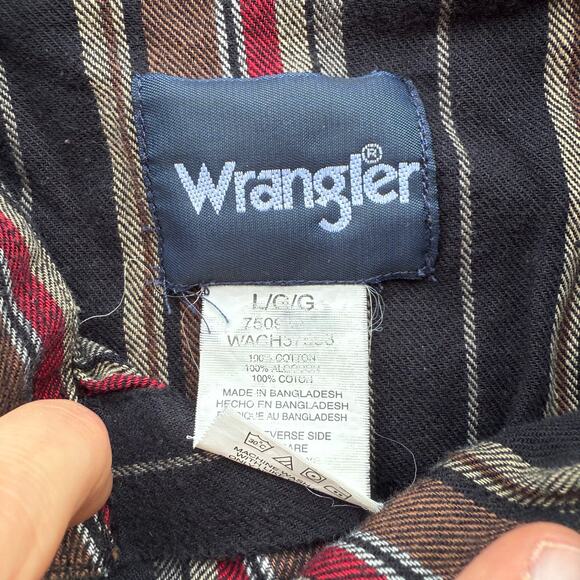 Wrangler Pearl Snap Western Shirt L - Picture 3 of 6